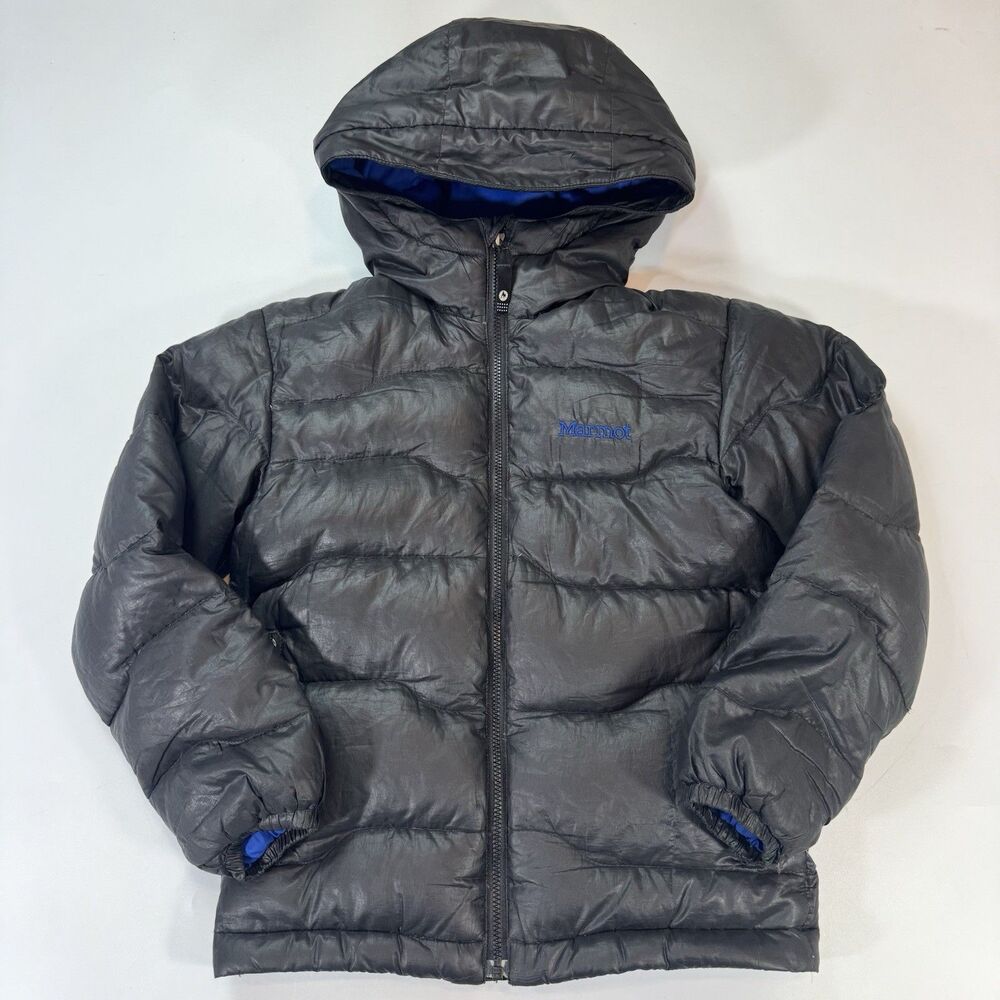 Marmot Boys 650 Fill Down Insulated Jacket Coat Hooded Ski Snow Winter Black XS